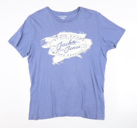 Jack & Jones Blue XL Slim Fit Men’s Graphic T-Shirt