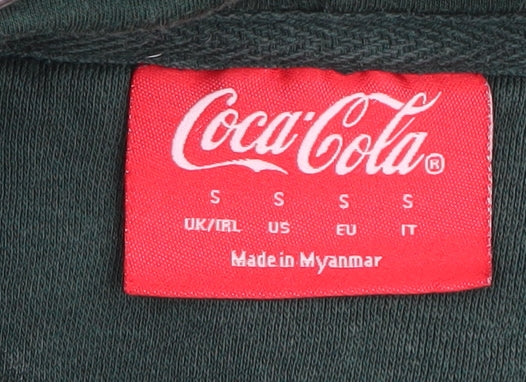 Coca-Cola Unisex Green Pullover Hoodie, Size S