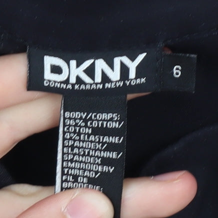 DKNY Women's Black 3/4 Sleeve Top Size 6