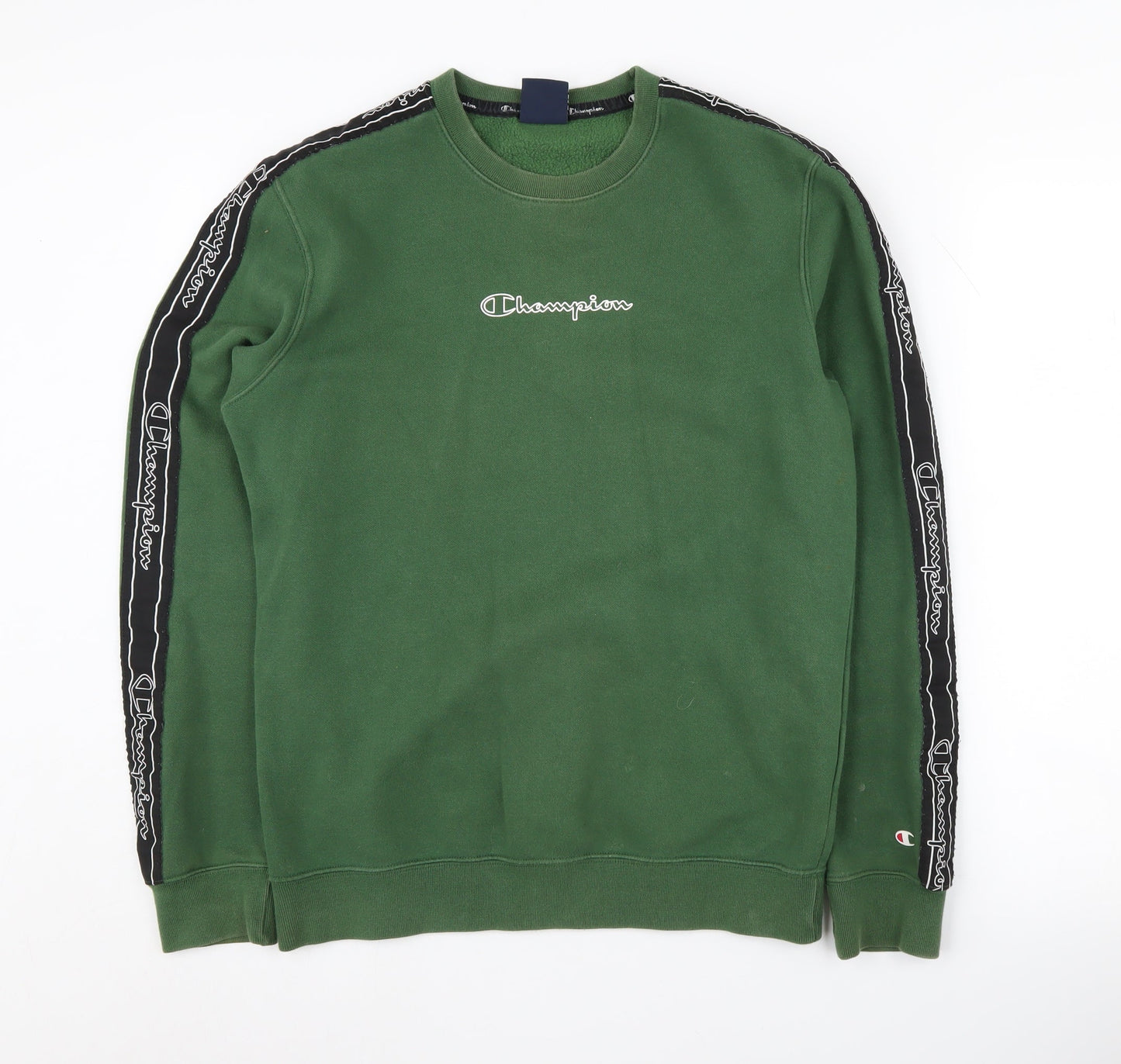 Champion Green Men's Sweatshirt, Small, Logo Accent