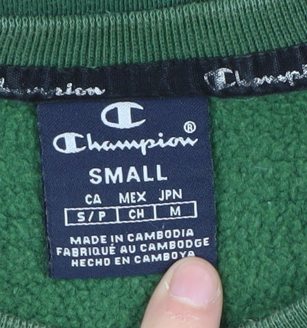Champion Green Men's Sweatshirt, Small, Logo Accent
