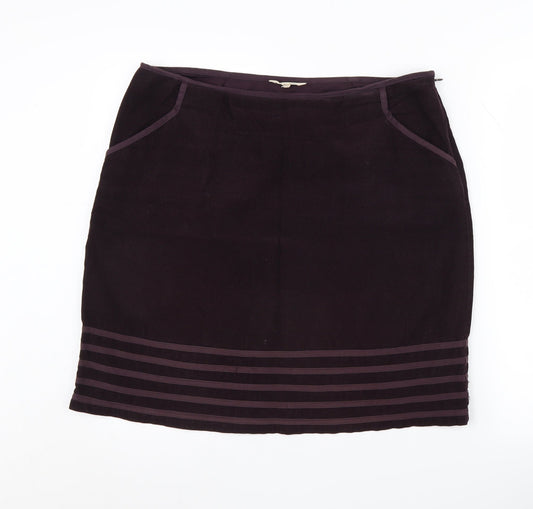 White Stuff Women's Purple Pencil Skirt - Size 14