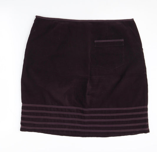 White Stuff Women's Purple Pencil Skirt - Size 14