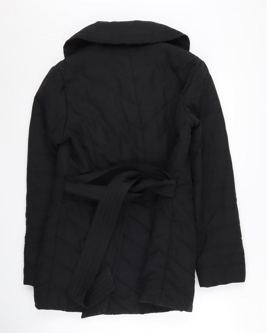 Laura Ashley Women's Black Quilted Coat - Size 14