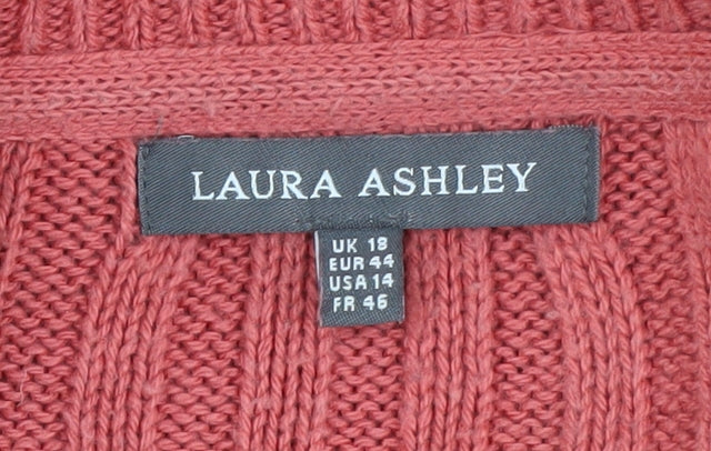 Laura Ashley Women's Red Pullover Jumper, Size 18