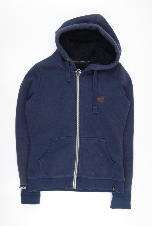 Womens UK M Regular Superdry Blue Full Zip Hoodie