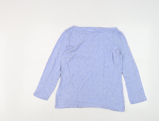 Hobbs Women's Blue Boat Neck Long Sleeve Top M