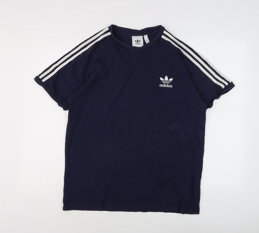 Mens UK Size L adidas Blue Cotton T-Shirt