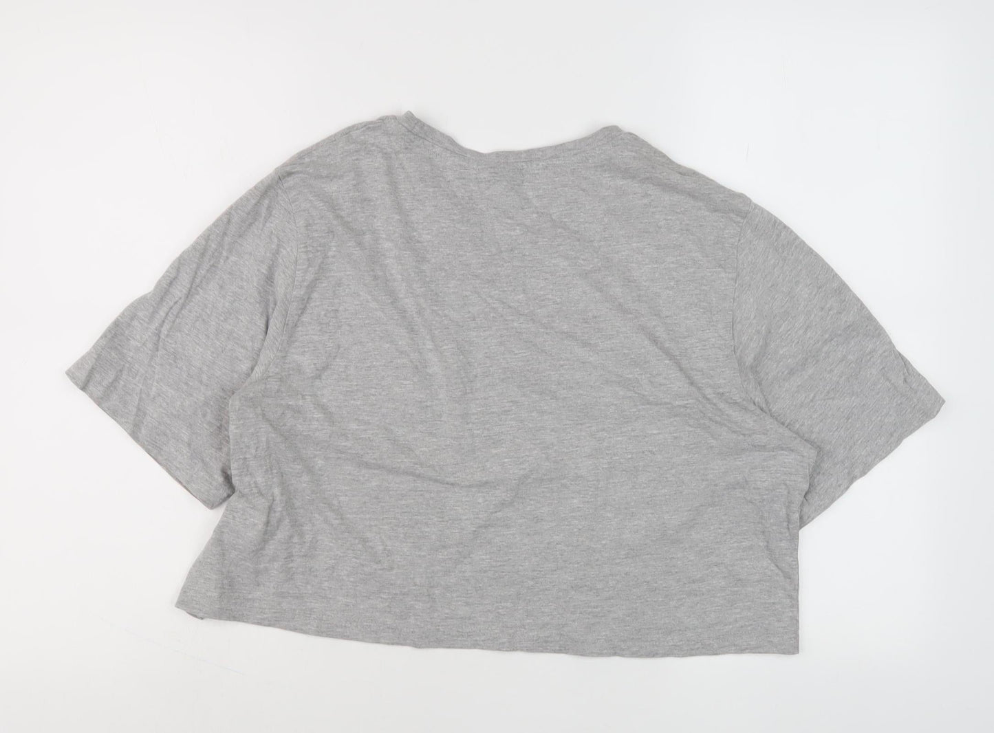 Ellesse Women's Grey Cropped T-Shirt, Size 10, Casual