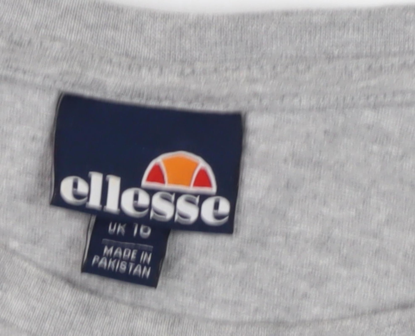 Ellesse Women's Grey Cropped T-Shirt, Size 10, Casual