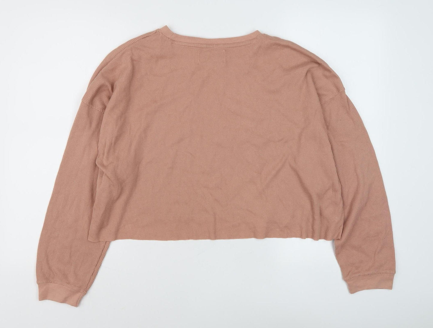 PULL&BEAR Women's Beige Basic Long Sleeve Top Size 12