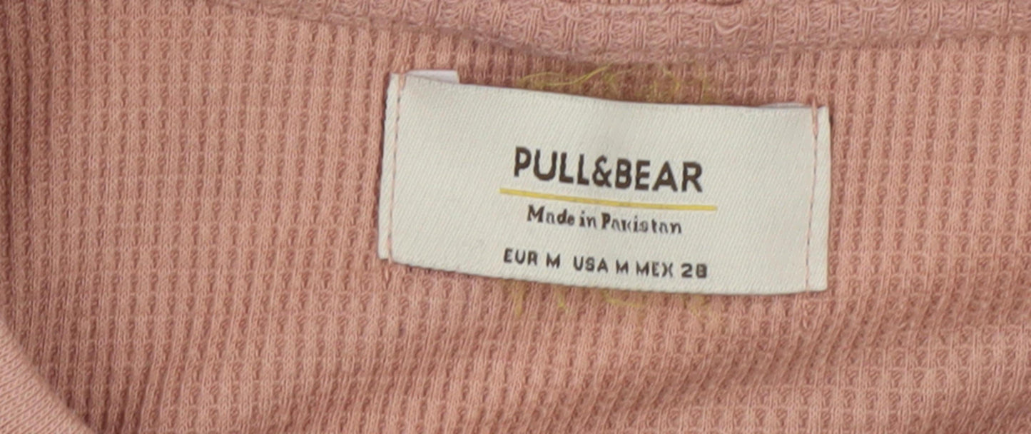 PULL&BEAR Women's Beige Basic Long Sleeve Top Size 12