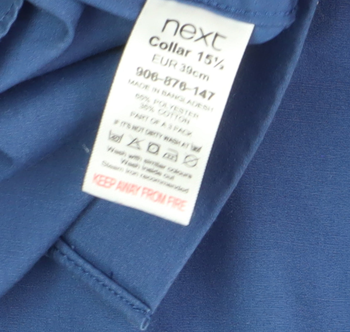 Next Men's Blue Slim Fit Dress Shirt, Size 15