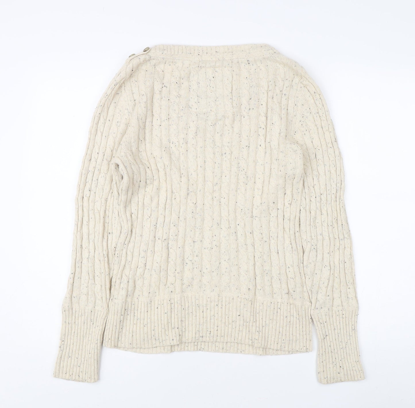 Superdry Women's Ivory Cable-Knit Jumper, L, Casual