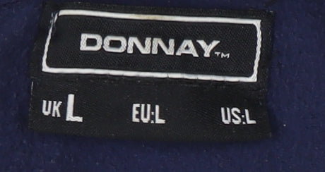 Donnay Men's Blue Fleece Jacket L Stand-Up Collar