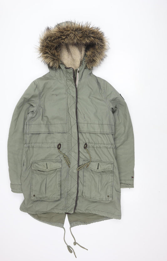 Tommy Hilfiger Women's Green Parka Jacket S