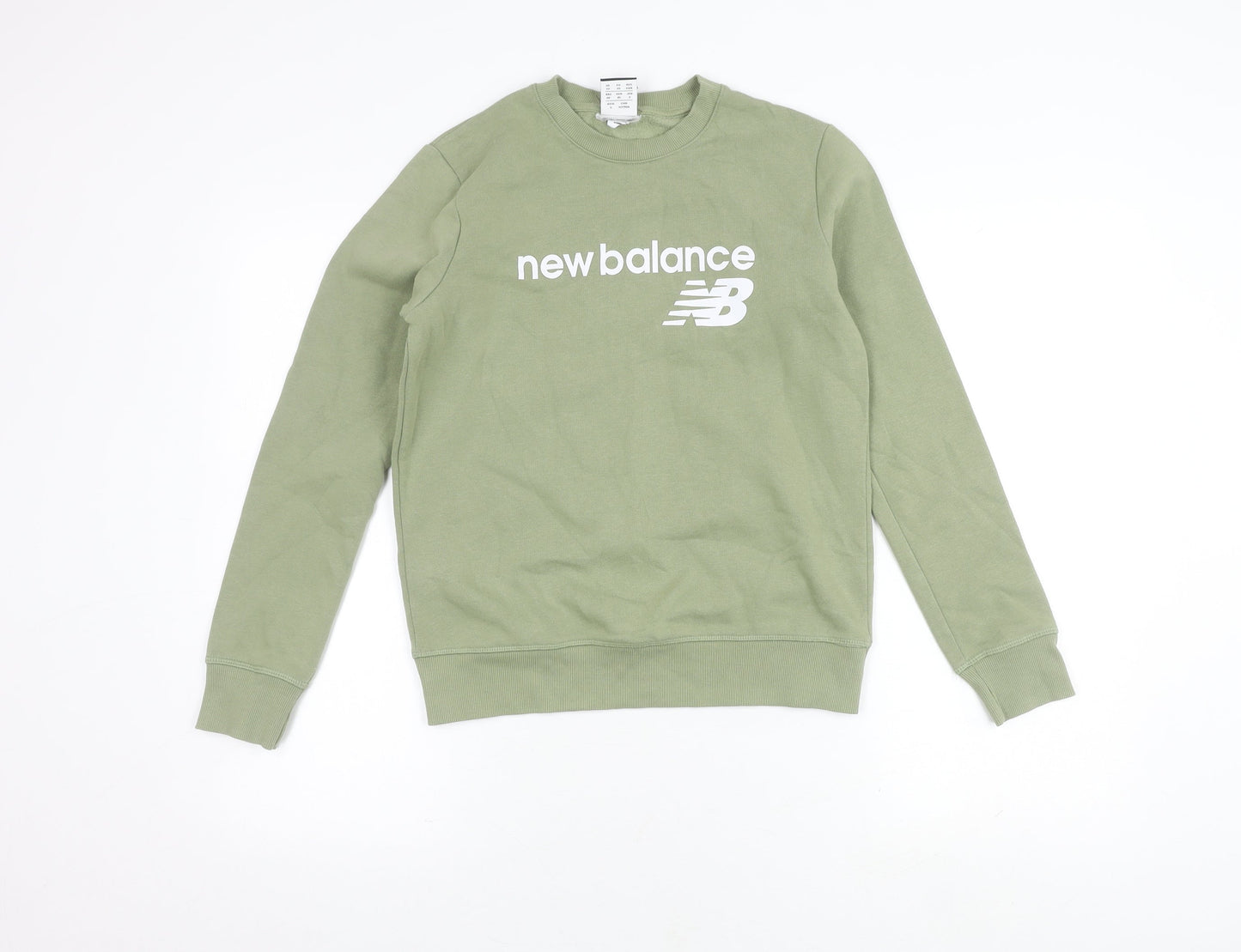 New Balance Green Sweatshirt XS Unisex Pullover Logo