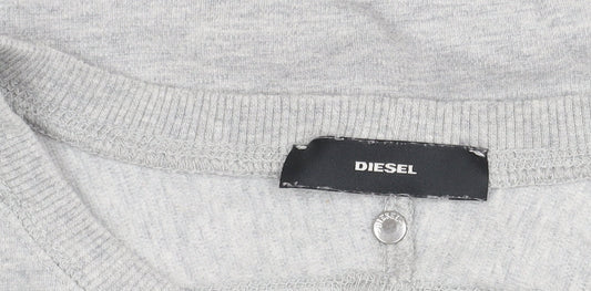 Diesel Women's Grey Logo Pullover Sweatshirt S
