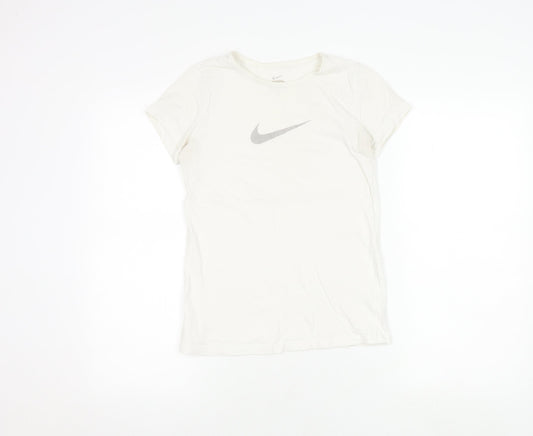 Nike Teens White Basic T-Shirt, L, Casual Summer Style