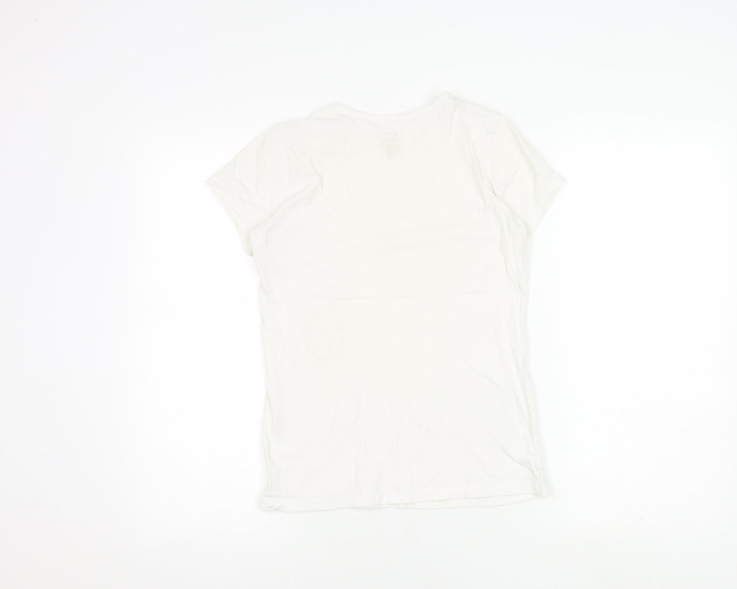 Nike Teens White Basic T-Shirt, L, Casual Summer Style