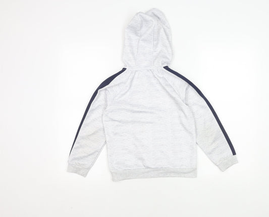 Jeff Banks Boys Grey Hoodie, Size 7-8 Years, Zip, Logo Accent