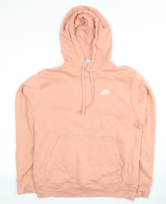Womens UK S Regular Nike Pink Pullover Hoodie