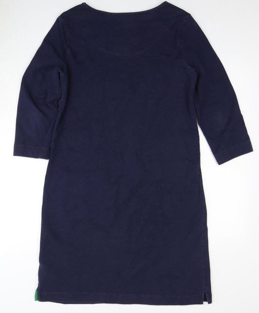 White Stuff Women's Blue Shift Knee Length Dress Size 12