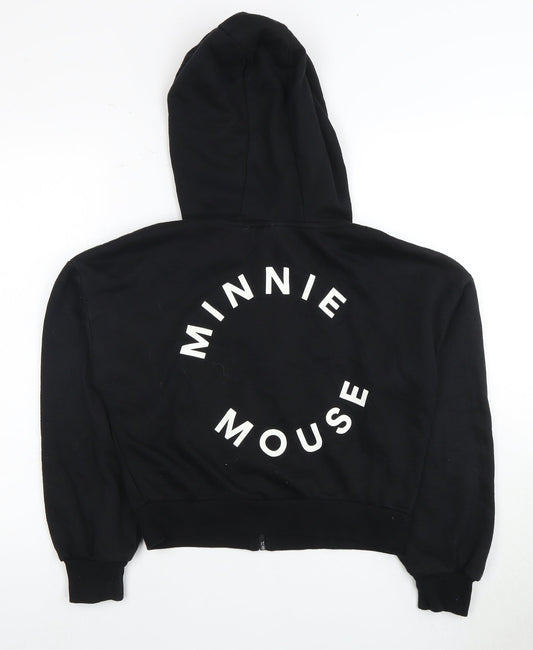 Disney Women’s Black Minnie Mouse Full Zip Hoodie, Size 6
