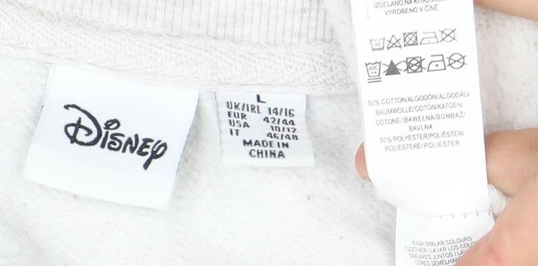 Disney Unisex White Pullover Sweatshirt L 14