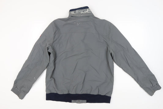 Tommy Hilfiger Grey Bomber Jacket, Men's Large, Casual