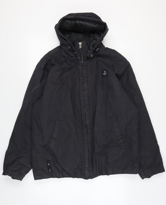 Firetrap Men's Black Hooded Parka Jacket XL