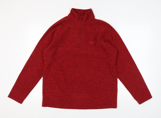 Mountain Warehouse Men's Red 1/4 Zip Fleece Sweatshirt L