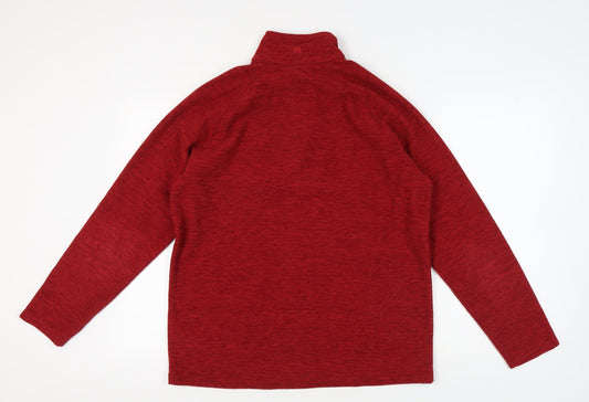 Mountain Warehouse Men's Red 1/4 Zip Fleece Sweatshirt L