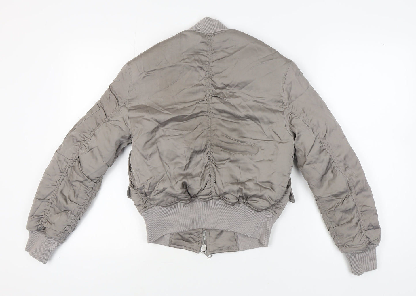 AllSaints Women's Grey Nylon Bomber Jacket XS