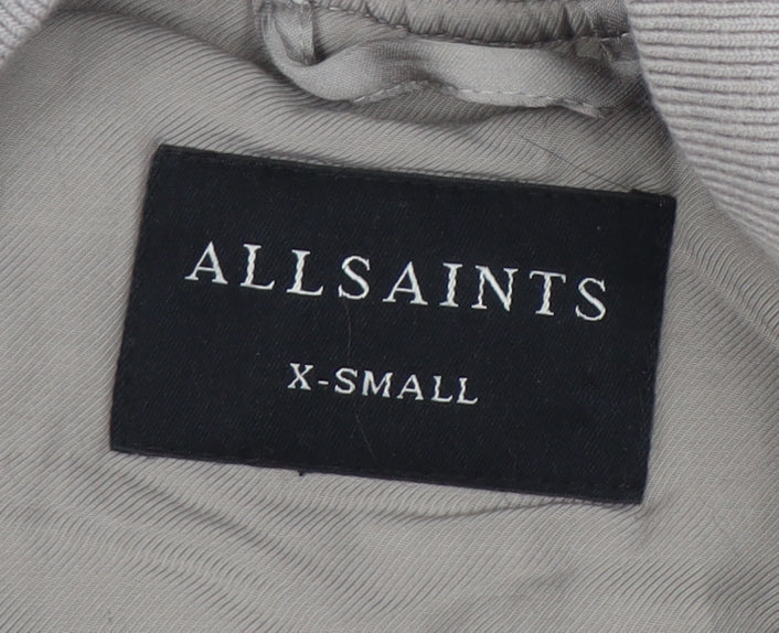 AllSaints Women's Grey Nylon Bomber Jacket XS