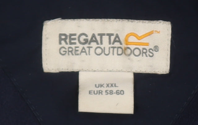 Regatta Men's 2XL Blue Waterproof Hooded Rain Coat