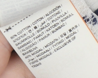 Superdry Women's White Striped T-Shirt, Nautical, Size M