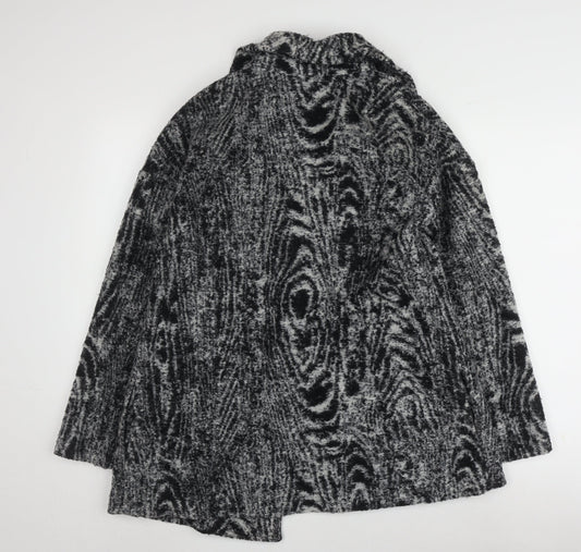 Isaac Mizrahi Women's Grey Geometric Coat M