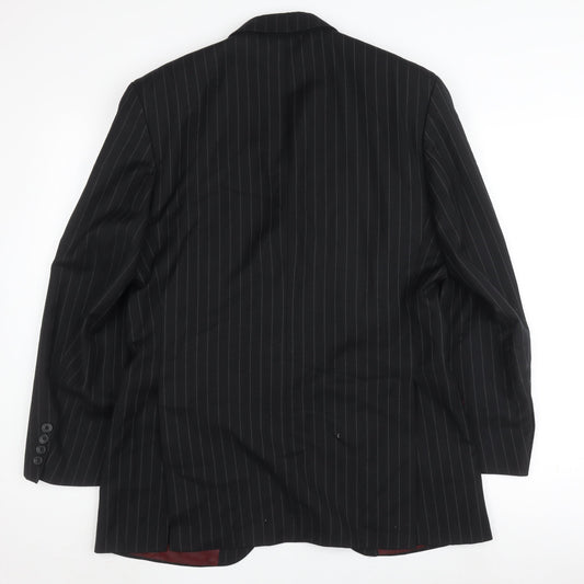 Dehavilland Men's Black Pinstripe Blazer 36R Business