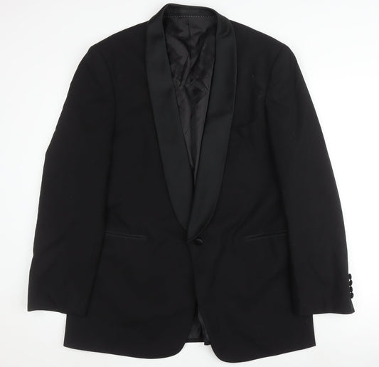 Moss Bros Black Men's Tuxedo Blazer 42R - Wool Polyester