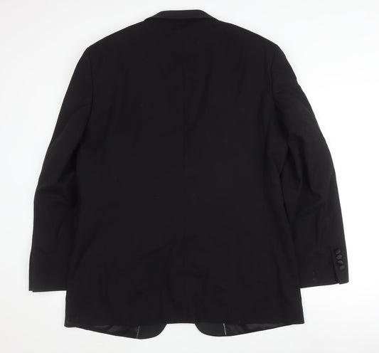 Moss Bros Black Men's Tuxedo Blazer 42R - Wool Polyester