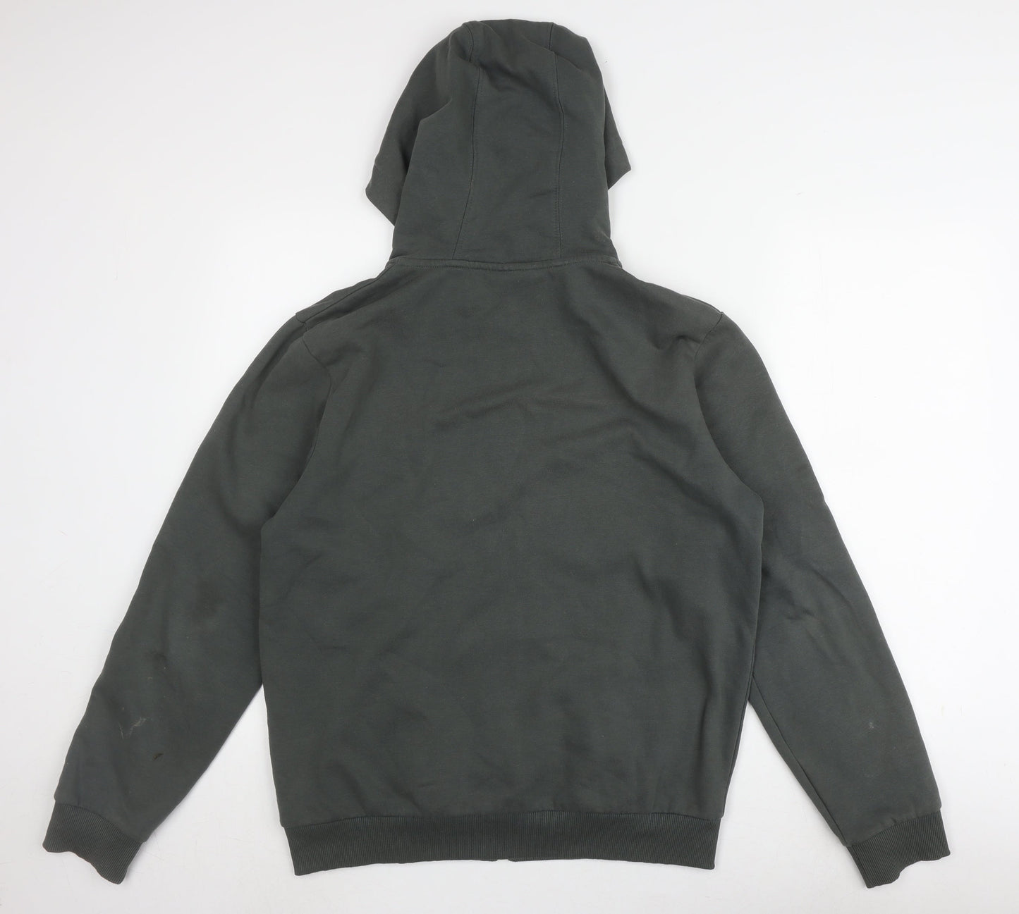 Fila Men's Grey Full Zip Hoodie, Size S, Logo Accents