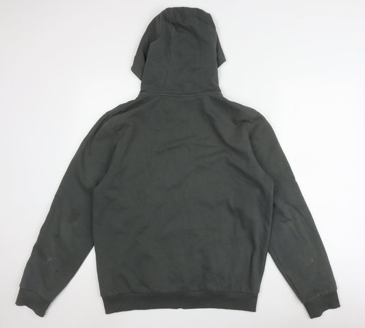 Fila Men's Grey Full Zip Hoodie, Size S, Logo Accents