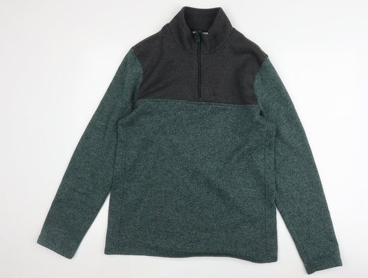Mountain Warehouse Men's Green 1/4 Zip Sweatshirt, L
