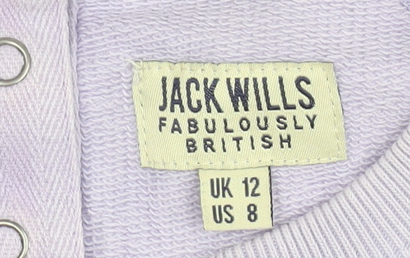 Jack Wills Women's Purple Logo Sweatshirt Size 12