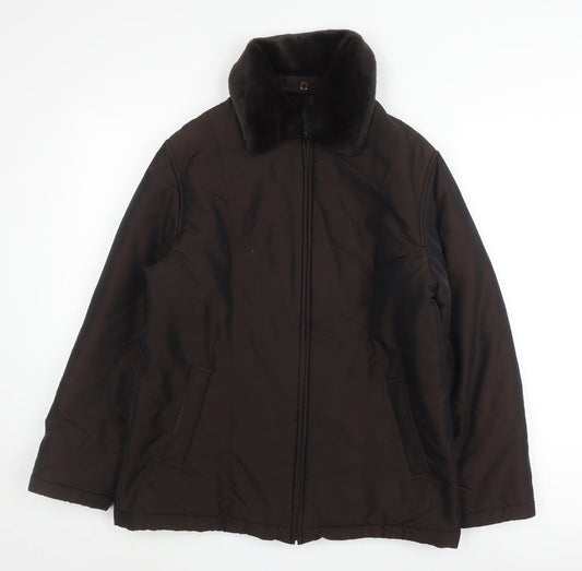 Womens UK Size 8 Alexon Brown Nylon Blend Jacket