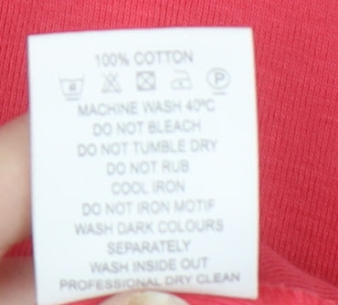 Eastex Women's Red Embroidered Cotton T-Shirt, Size 10