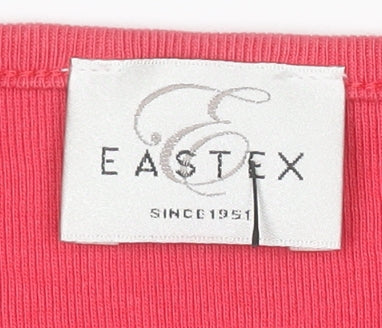 Eastex Women's Red Embroidered Cotton T-Shirt, Size 10