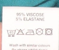 Brand and care label for Principles Women's Blue Scoop Neck T-Shirt, size 12