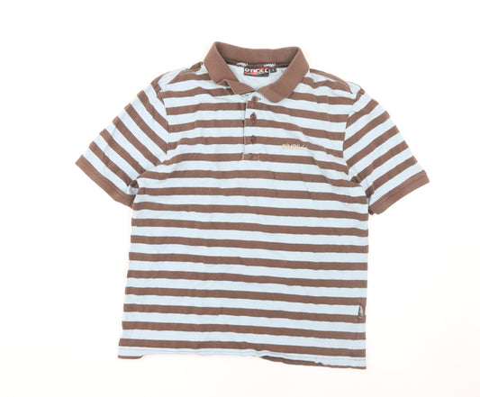 O'Neill Men's Brown Striped Polo Shirt Size S